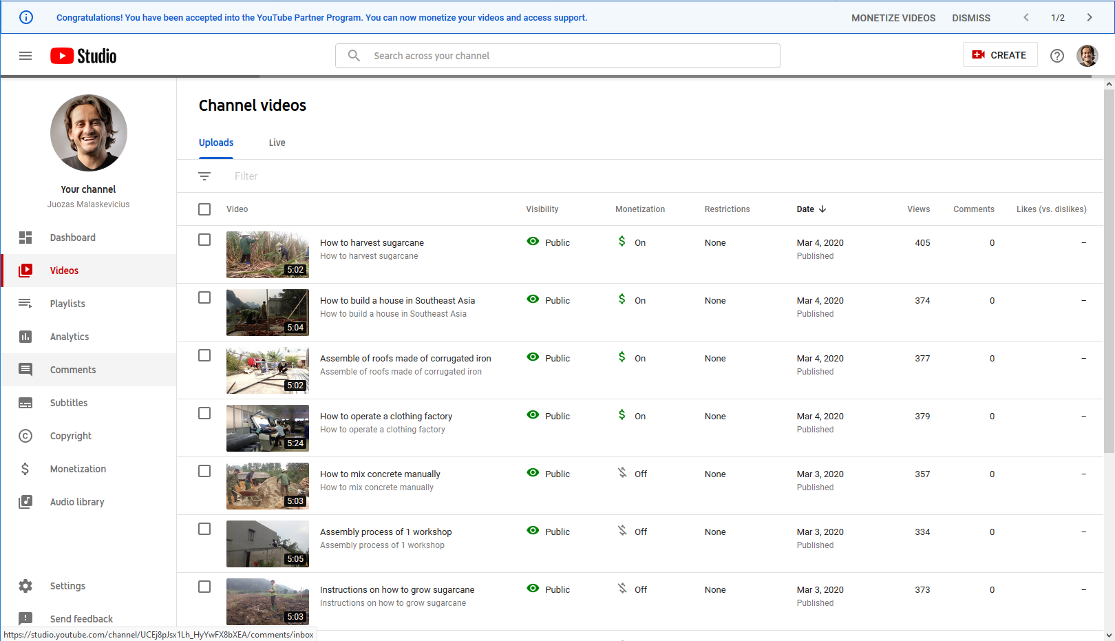 Buy Monetized Youtube Channel