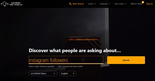 answer the public interface